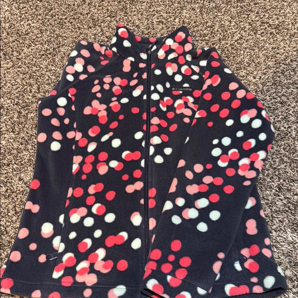 Columbia Fleece Jacket with Polka Dots